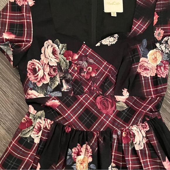 ModCloth floral plaid printed lace dress - Picture 4 of 10